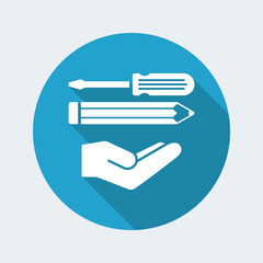Custom assistance flat icon