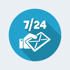 Mail services 7/24 - Vector web icon