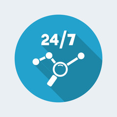 Data report services 24/7 - Vector web icon