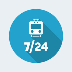 Obraz premium Train services 7/24 - Vector web icon