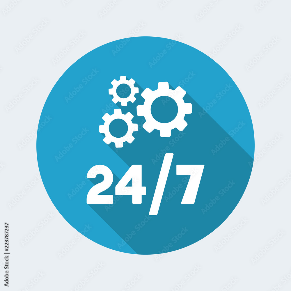 Poster steady technical support 24/7 - vector web icon