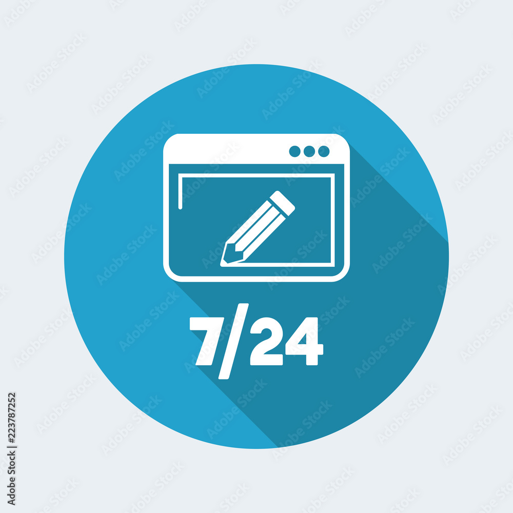 Poster customized web services 7/24 - vector web icon