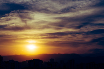 sunset in the mountains