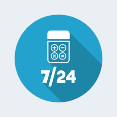 Steady 7/24 assistance calculations - Vector web icon