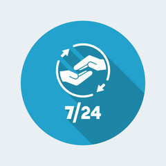 24/7 steady protection services - Vector web icon