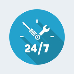 Full time technical assistance services - Vector web icon