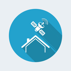 Home satellite receiver - Vector web icon
