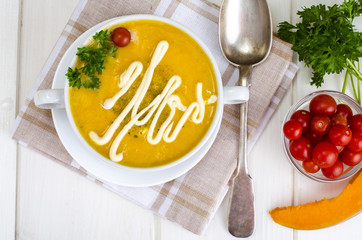 Dietary pumpkin cream soup