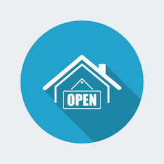 "Open" signboard - Vector web icon