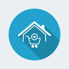 Web shopping and delivery to home - Vector web icon