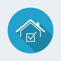 Checking house - Vector web icon