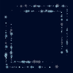 Fototapeta na wymiar Abstract form of flying snowflakes Flying snowflakes, snow flakes Bright design of packaging, wallpapers, tiles, textiles, covers