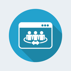 Community connection on internet - Vector flat icon