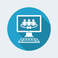Community connection on internet - Vector flat icon