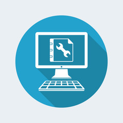 Assistance guide online - Vector flat icon