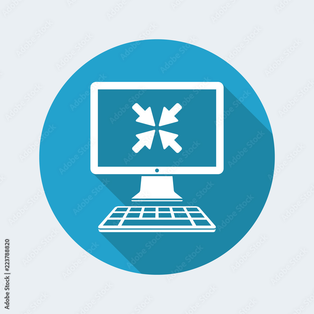 Poster resize button - vector flat icon