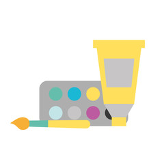 artistic design color tube palette and brush
