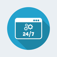 Technical computer support 24/7 - Vector flat icon