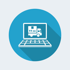 Courier website button - Vector flat icon