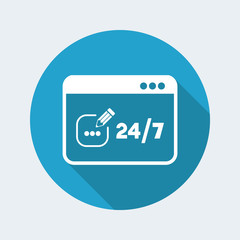 Fototapeta premium Contact us service 24/7 - Vector flat icon