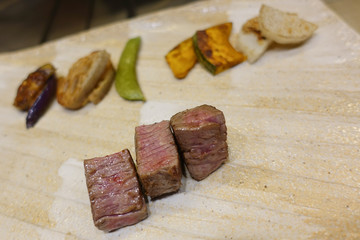 牛肉の鉄板焼き