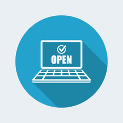 E- commerce check open - Vector flat icon