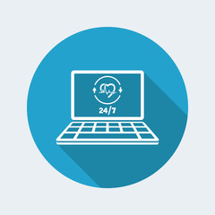 Online medical services 24/7 - Vector flat icon