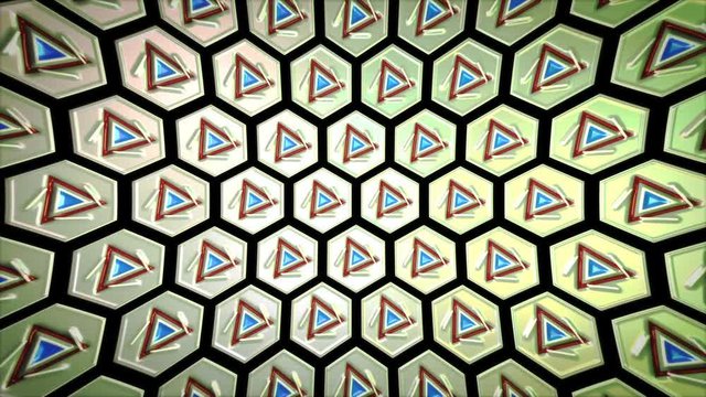 Abstract background loop, Abstract Hexagon Geometric Surface Loop, Futuristic technological interface background, white hexagon cell, technology background loop. Music background
