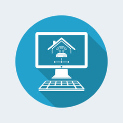 Home network modem - Vector icon of computer application