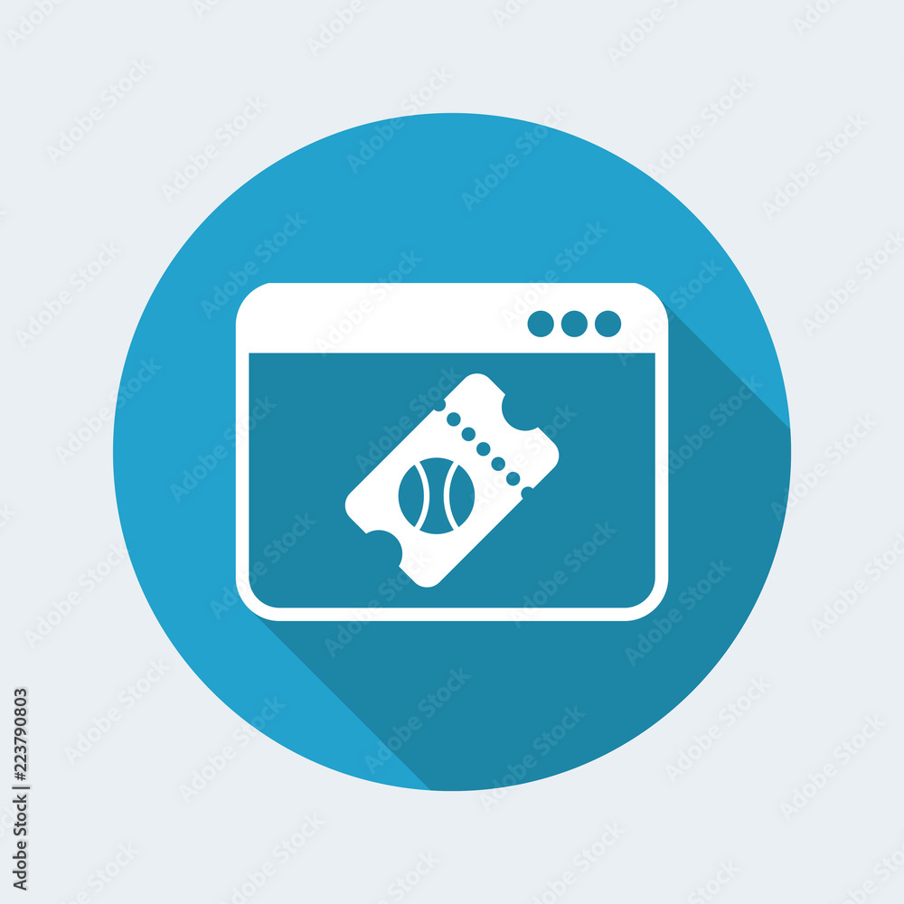 Poster sport ticket booking - vector icon for computer website or application