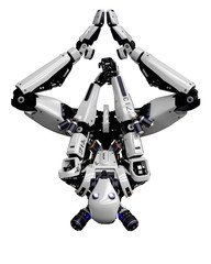 mega robot super drone in a white background