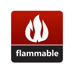 Fire or flammable sign with label for print and digital content