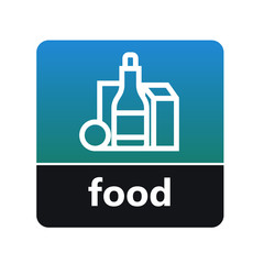 Food sign with label for print and digital content