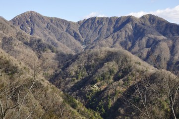晩秋の蛭ヶ岳と鬼ヶ岩ノ頭と不動ノ峰