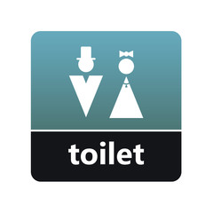 Water closet sign with toilet label for print and digital content