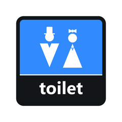 Water closet sign with toilet label for print and digital content
