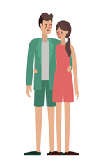 Fototapeta premium couple avatar characters icons