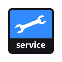 Service allen wrench sign with label for print and digital content
