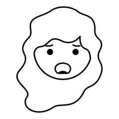 cartoon woman angry head kawaii character