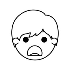 cartoon man angry head kawaii character