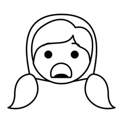 cartoon woman angry head kawaii character
