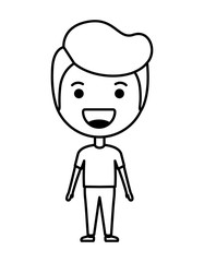 cartoon happy man kawaii character