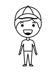 cartoon happy man kawaii character