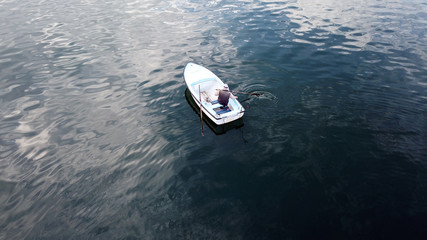 Fototapeta premium Fisherman in Boka Kotorska