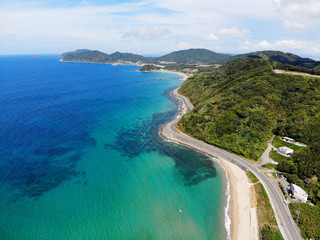 Aerial view of Itoshima Bay, Fukuoka, Japan