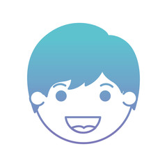 cartoon happy man head kawaii character