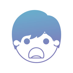 cartoon sad man head kawaii character