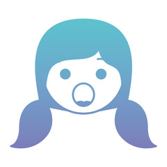 cartoon woman head surprised kawaii character