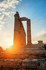 Fototapeta na wymiar Temple of Poseidon sunset