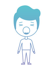 cartoon man surprised kawaii character